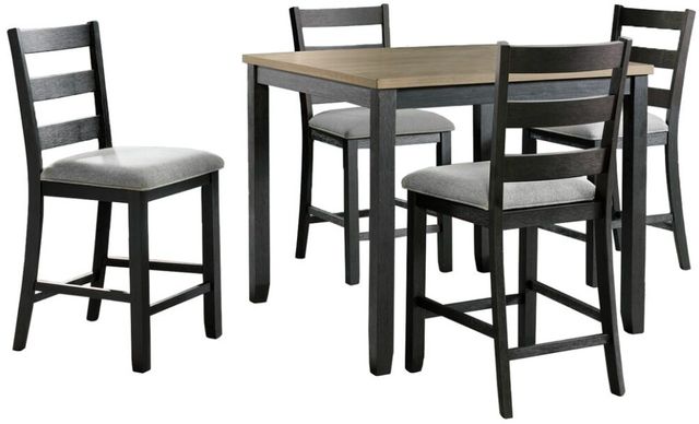 Elements International Martin 5-Piece Black/Gray Counter Dining Set-0