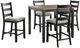 Elements International Martin 5-Piece Black/Gray Counter Dining Set-0