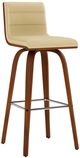 Armen Living Vienna 2-Piece Cream/Walnut Swivel Barstool Set-0