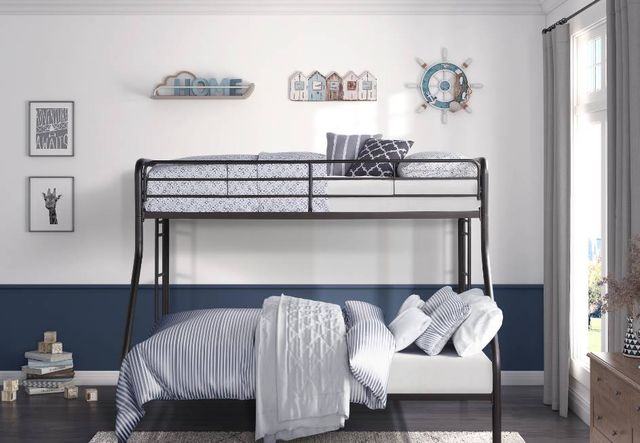 Mazin Furniture Lunar Dark Bronze Twin/Full Bunk Bed-2