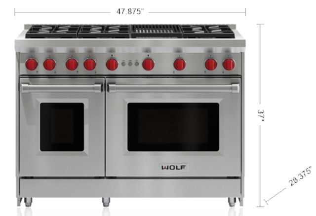 Wolf® 48" 6-Burners Stainless Steel Pro Style Liquid Propane Gas Range-3