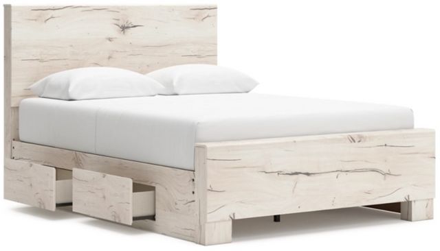 Benchcraft® Lawroy Light Natural Queen 2-Drawer Storage Panel Bed-2