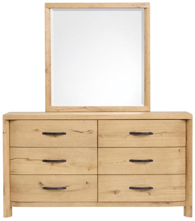 Magnussen Home® Laramie Honey Wheat Drawer Dresser with Landscape Mirror-2