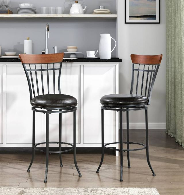 Homelegance® Ira Black Pub Swivel Chair-1