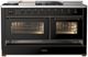 Ilve® Majestic III 60" Glossy Black Pro Style Dual Fuel Liquid Propane Range with French Top and Burnished Trim-2
