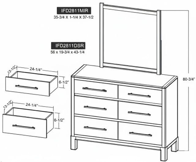 International Furniture Direct Merida Stained Brown Dresser-2