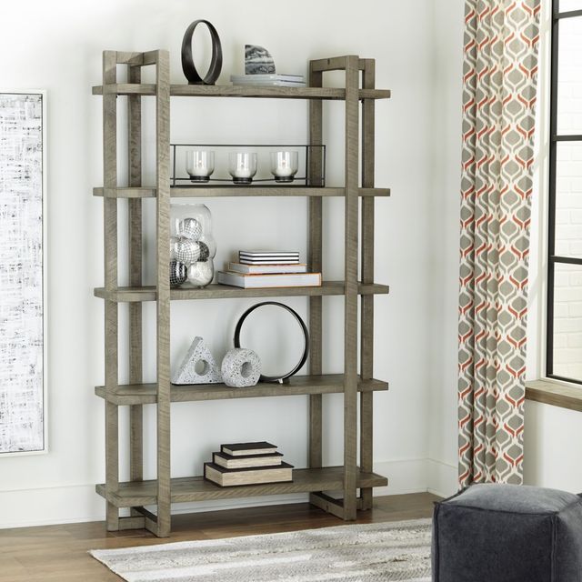 Signature Design by Ashley® Bergton Distressed Gray Bookcase-4