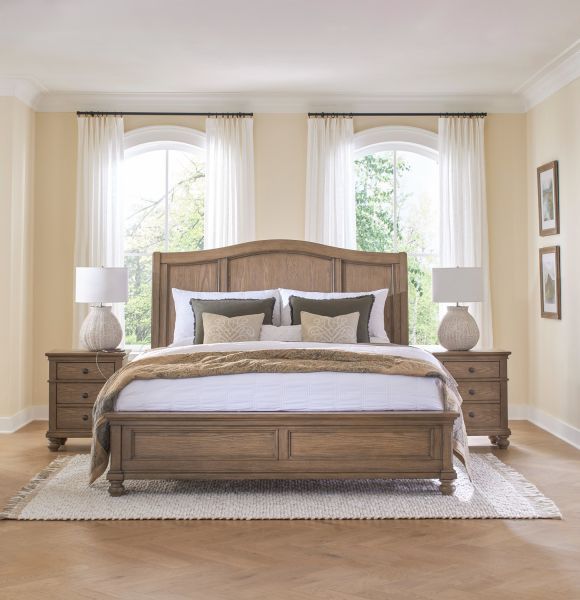 aspenhome® Oxford Tan King Sleigh Bed-2