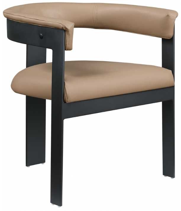 Meridian Furniture Romeo Tan/Matte Black Vegan Leather Dining Chair-0