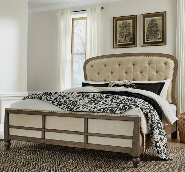 Liberty Furniture Americana Farmhouse Beige/Dusty Taupe King Shelter Bed-1