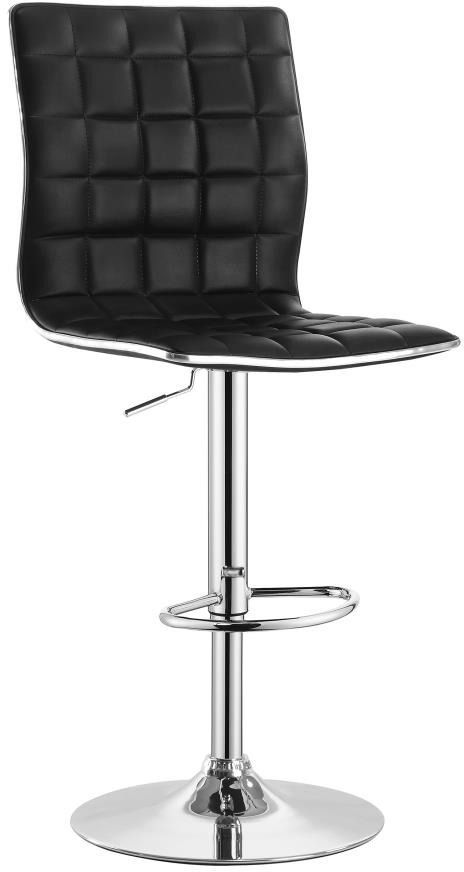 Coaster® Ashbury 2-Piece Black/Chrome Upholstered Adjustable Stools-1