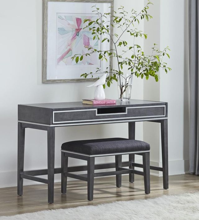 Martin Svensson Memphis Slate Gray Vanity Table with Stool-1