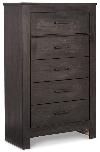 Signature Design by Ashley® Brinxton 6-Piece Charcoal Full Panel Bed with Mirrored Dresser, Chest and 2 Nightstands Set-4