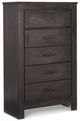 Signature Design by Ashley® Brinxton 6-Piece Charcoal Full Panel Bed with Mirrored Dresser, Chest and 2 Nightstands Set-4