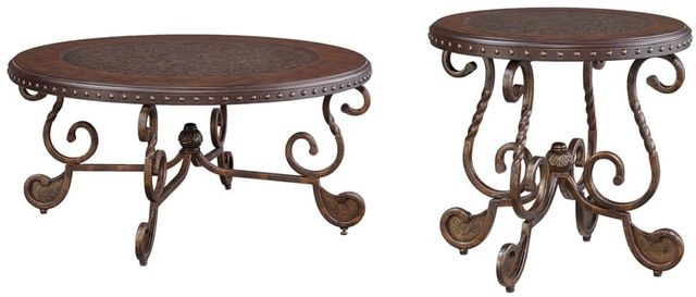 Signature Design by Ashley® Rafferty 2-Piece Dark Brown Living Room Table Set-0
