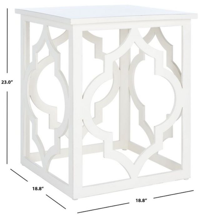 Safavieh Milo Cream Leaf Trellis End Table-4