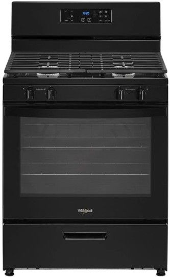 Whirlpool® 30" Black Freestanding Gas Range with Broiler Drawer-0