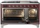 Ilve® Majestic III 48" Burgundy Pro Style Dual Fuel Natural Gas Range with Triple Glass Door and Chrome Trim-4