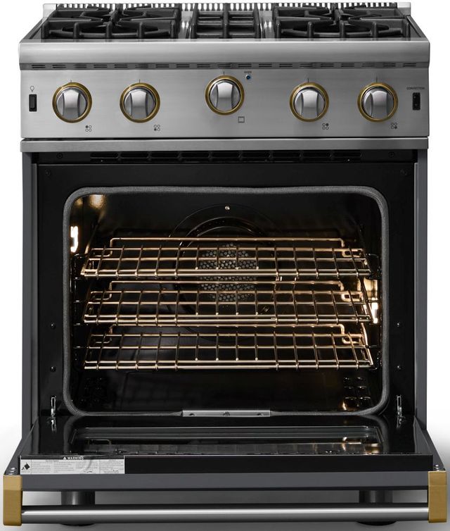 Viking® 5 Series 30" Cast Black Pro Style Natural Gas Range-1