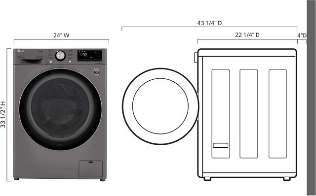 LG 2.4 Cu. Ft. Graphite Steel Front Load Washer Dryer Combos -5
