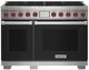 Wolf® 48" Stainless Steel Pro Style Dual Fuel Range with Black Door-0
