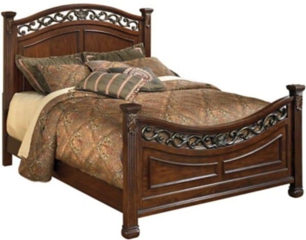 Signature Design by Ashley® Leahlyn 5-Piece Warm Brown King Panel Bed Set-1