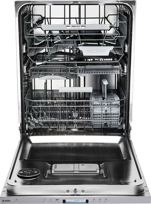 Front view of the opened ASKO 50 Series 24" Stainless Steel Built In Dishwasher