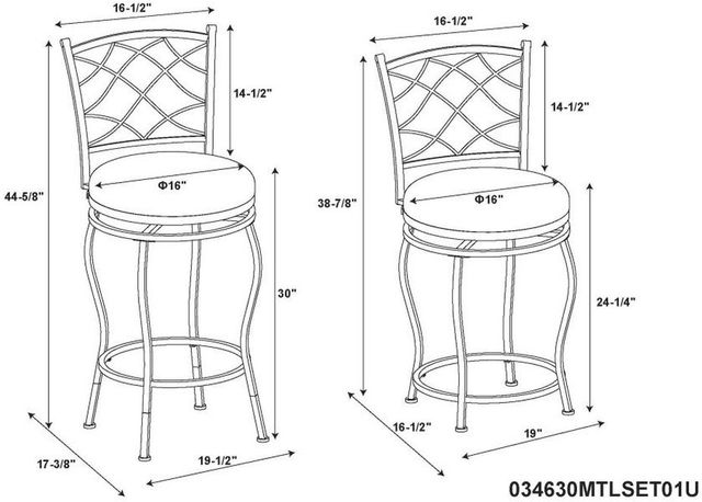 Linon Karla 3-Piece Brown Adjustable Stool Set-1