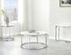 Steve Silver Co. Echo White End Table with Chrome Base-1