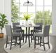 Elements International Ambridge 5-Piece Brushed Gray Round Counter Dining Set-2