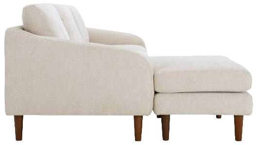 Moe's Home Collection Quinn 2-Piece Oatmeal Sectional Sofa with Reversible Chaise Ottoman-3