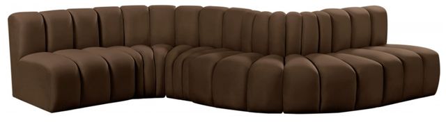 Meridian Furniture Arc 6-Piece Brown Velvet Sectional-0