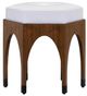 Currey & Company Dyer Walnut/White Muslin Ottoman-0