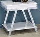 Furniture of America® Titus White End Table with Chrome Accent -0