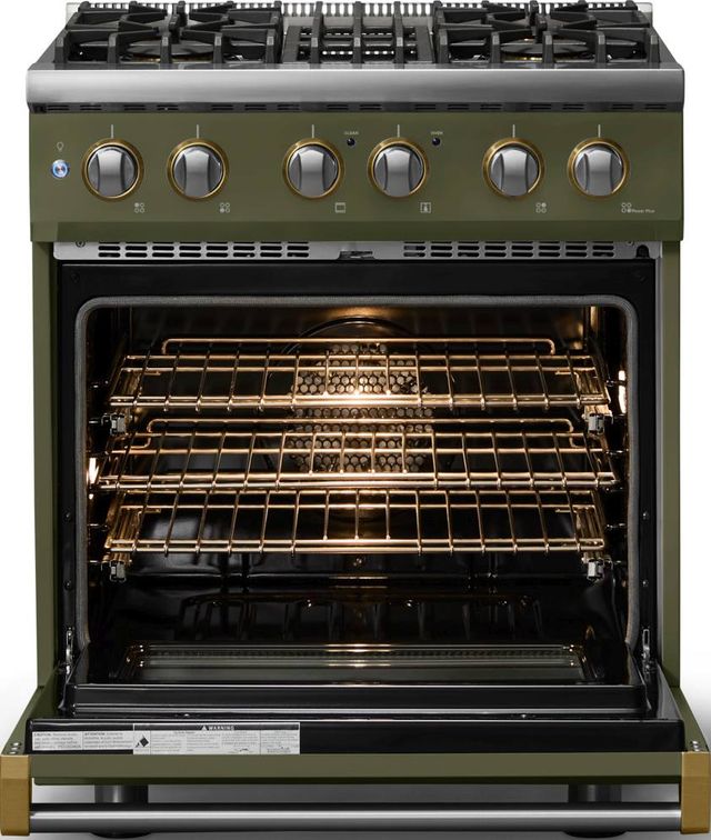 Viking® 5 Series 30" Martini Pro Style Dual Fuel (NG) Range with Brushed Brass Trim-1