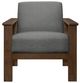 Homelegance® Helena Gray/Walnut Accent Chair with Storage Arms-2
