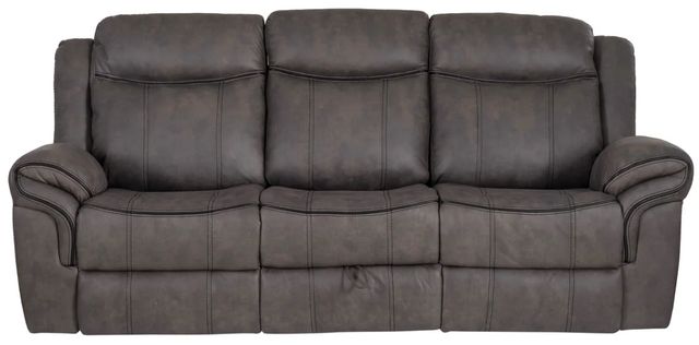 Powell® Galloway Stone Gray Manual Reclining Sofa-4