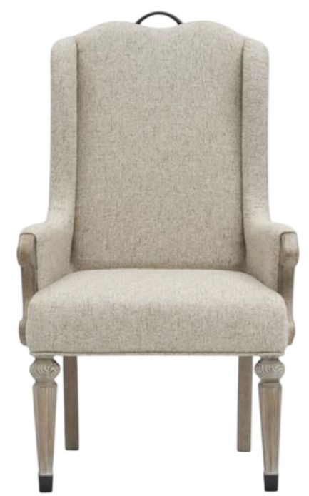 Magnussen Home® Marisol Fawn Upholstered Host Dining Arm Chair-1