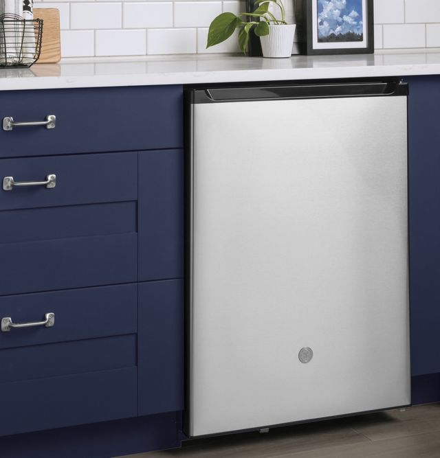 GE® Spacemaker® 24" 5.7 Cu. Ft. Stainless Steel Compact Refrigerator-4