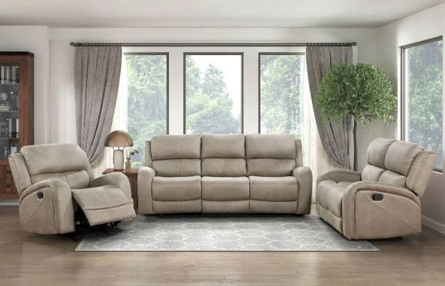 Homelegance® Pagosa Brown Manual Double Reclining Sofa-1