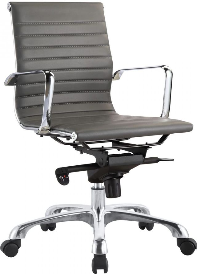 Moe's Home Collection Omega Grey Swivel Low Back Office Chair-0