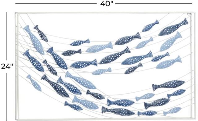 Deco Marche Blue 24" Fish Wall Decor-2