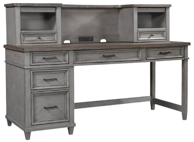 aspenhome® Caraway Aged Slate Single Pedestal Desk-0