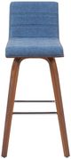 Armen Living Vienna Vintage Blue/Walnut Swivel Barstool-2