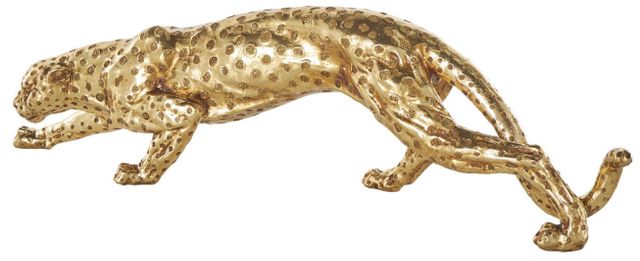 Deco Marche Gold Leopard Sculpture with Textured Spots-1