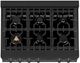 ZLINE 36" Black Stainless Steel Gas Rangetop with Brass Burners-3