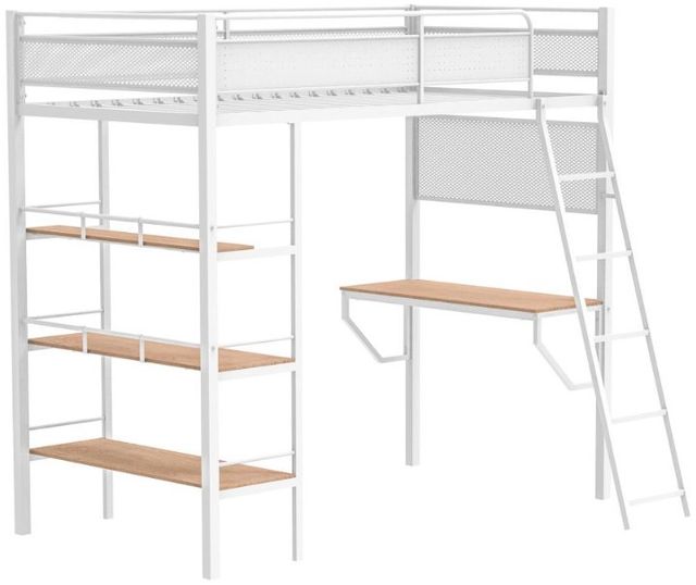 Coaster® Campus Matte White Youth Twin Loft Bed-0