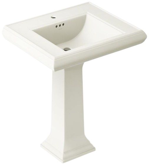 Kohler Memoirs® Classic Biscuit 27.25" Rectangular Pedestal Bathroom Sink-0