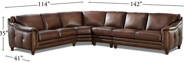 Hydeline® Belfast 4-Piece Caramel Brown Sectional-1