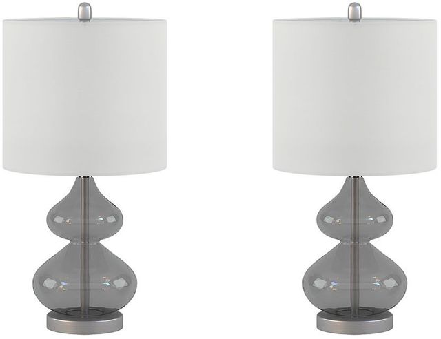 Olliix by 510 Design Gray Set of 2 Ellipse Table Lamps-0